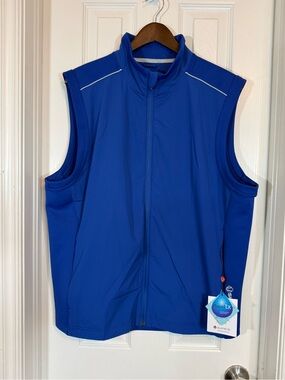 NWT Sunice RepelTX Full Zip Golf Vest Blue Size Large